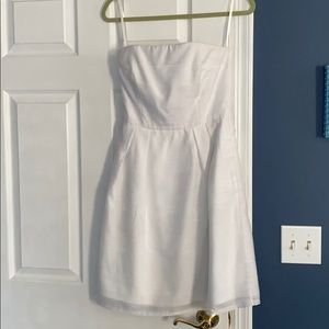 White House Black Market White Strapless Dress